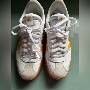 Adidas Women’s White and Yellow Sneakers. Worn 1x.